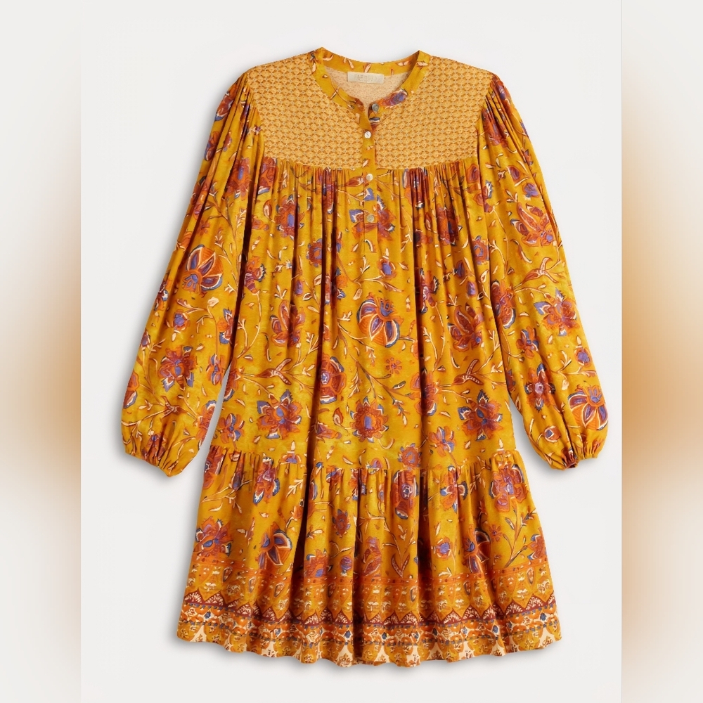 NWT Farmers Market Kohl's Dress Size XL Mixed Print Boho Floral Blouson Flowy - Picture 11 of 15